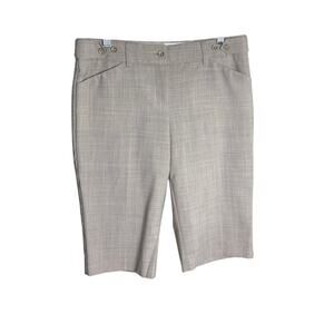 Express Editor Trouser Shorts Neutral Cream Dressy Workwear Sz 2 Low Rise